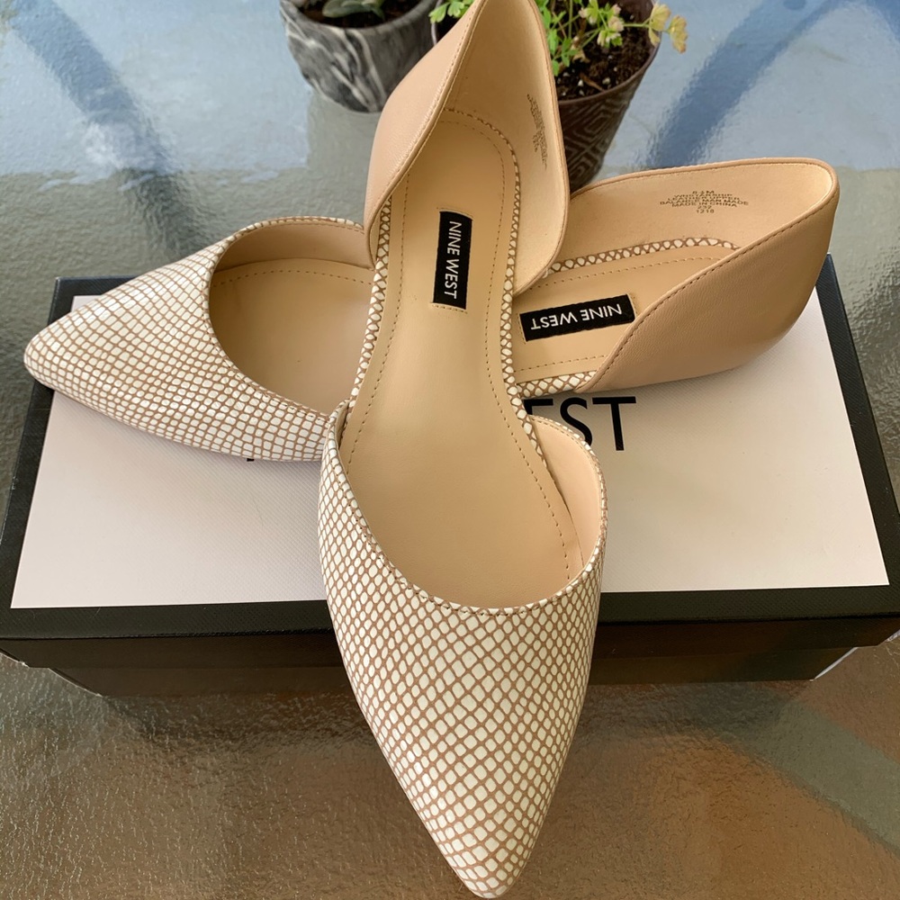 NWOT Beige Nine West Flats